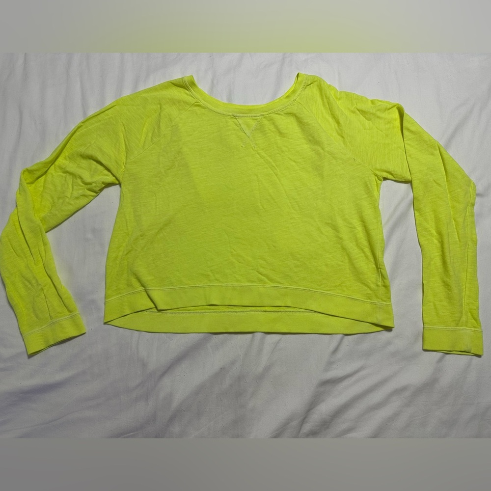 WOMEN’S CITY STREETS BRIGHT NEON LIGHTWEIGHT CROPPED SWEATSHIRT XL - Picture 2 of 9